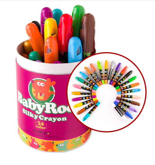 儿童蜡笔画笔套装可水洗学习文具油画棒儿童24色丝滑蜡笔